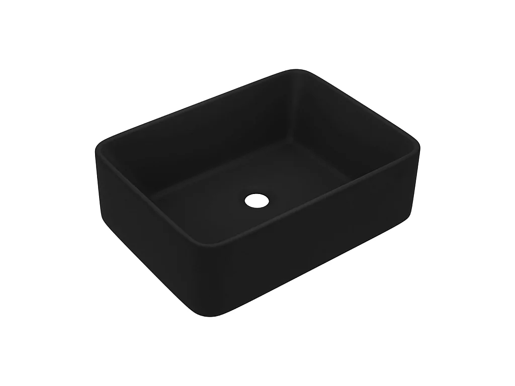 Lavabo de lujo de cerámica negro mate 41x30x12 cm ES66568