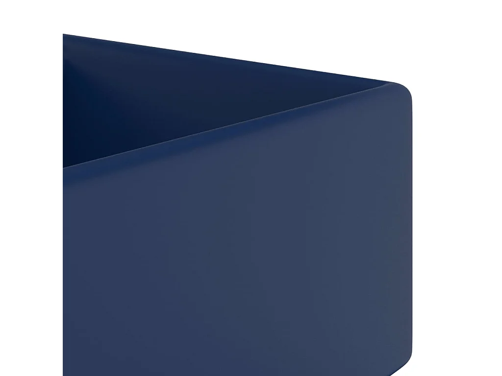 Vasque carré à trop-plein Bleu foncé mat 41x41 cm Céramique WVGQ1393