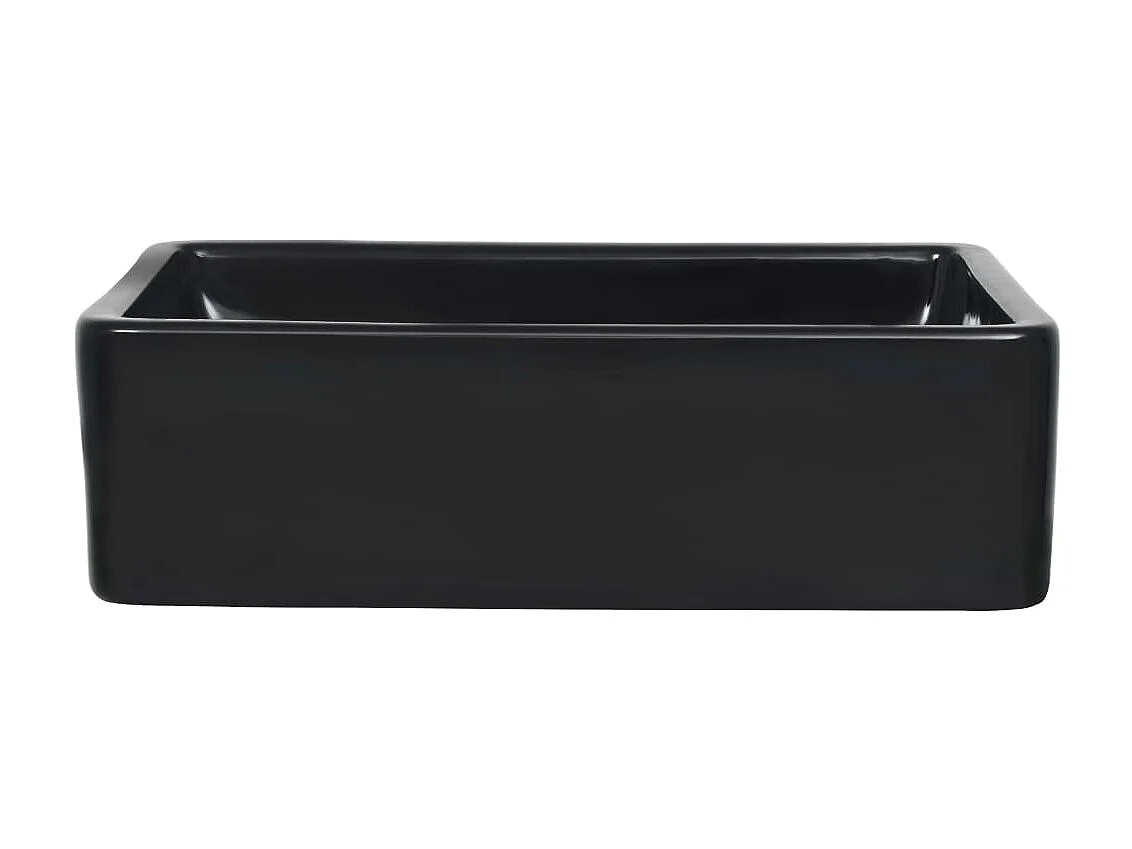 Lavatório retangular em cerâmica preto 41x30x12 cm PT336877