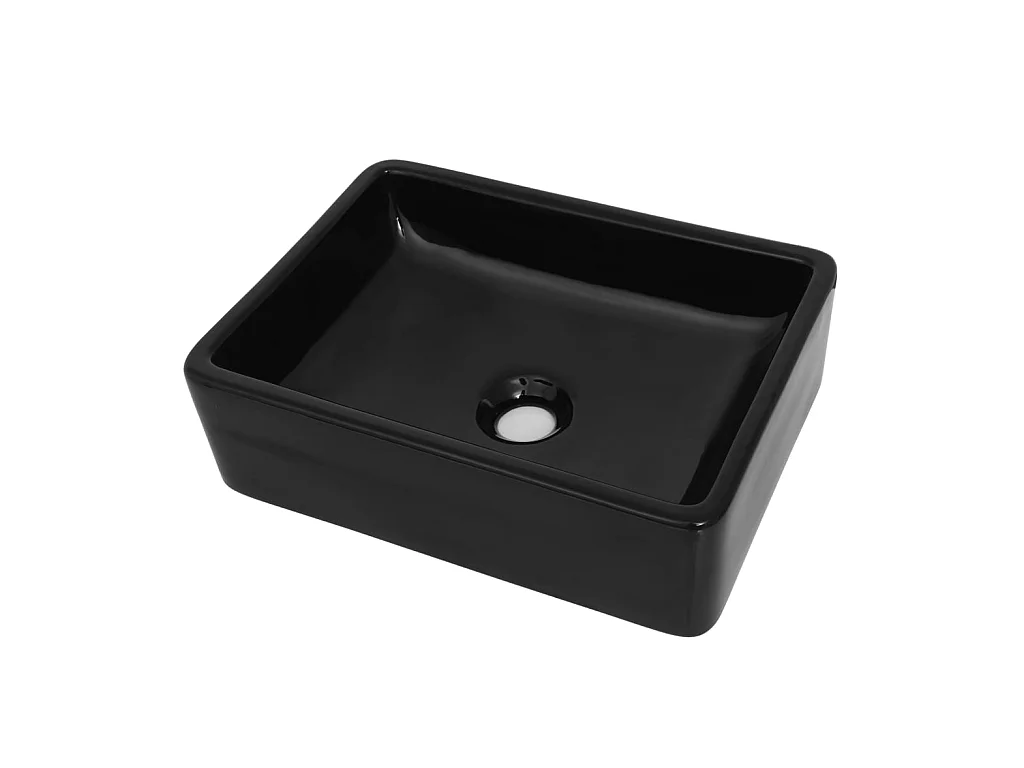 Lavabo de cerámica rectangular negro 41x30x12 cm ES66451