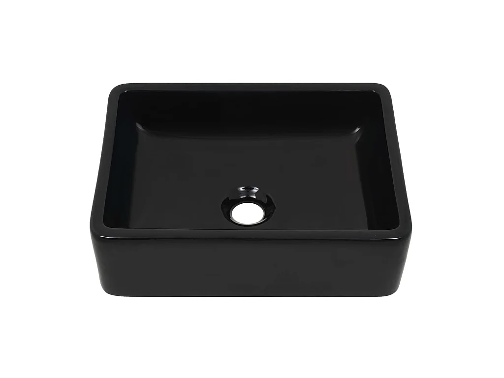Lavabo de cerámica rectangular negro 41x30x12 cm ES66451