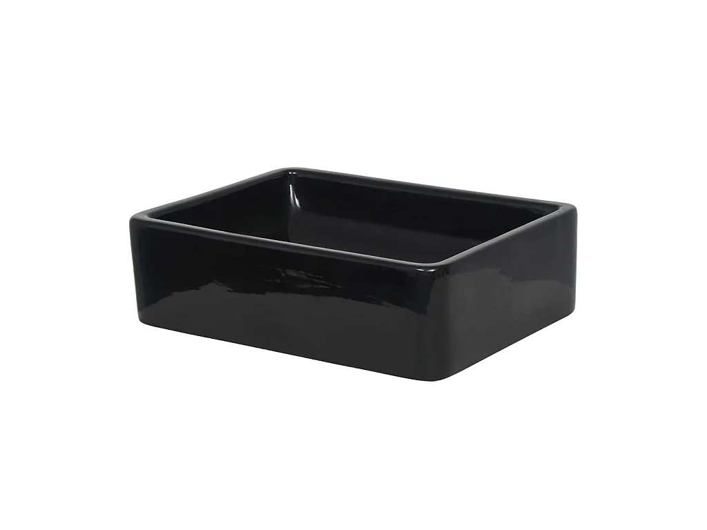 Lavabo de cerámica rectangular negro 41x30x12 cm ES66451