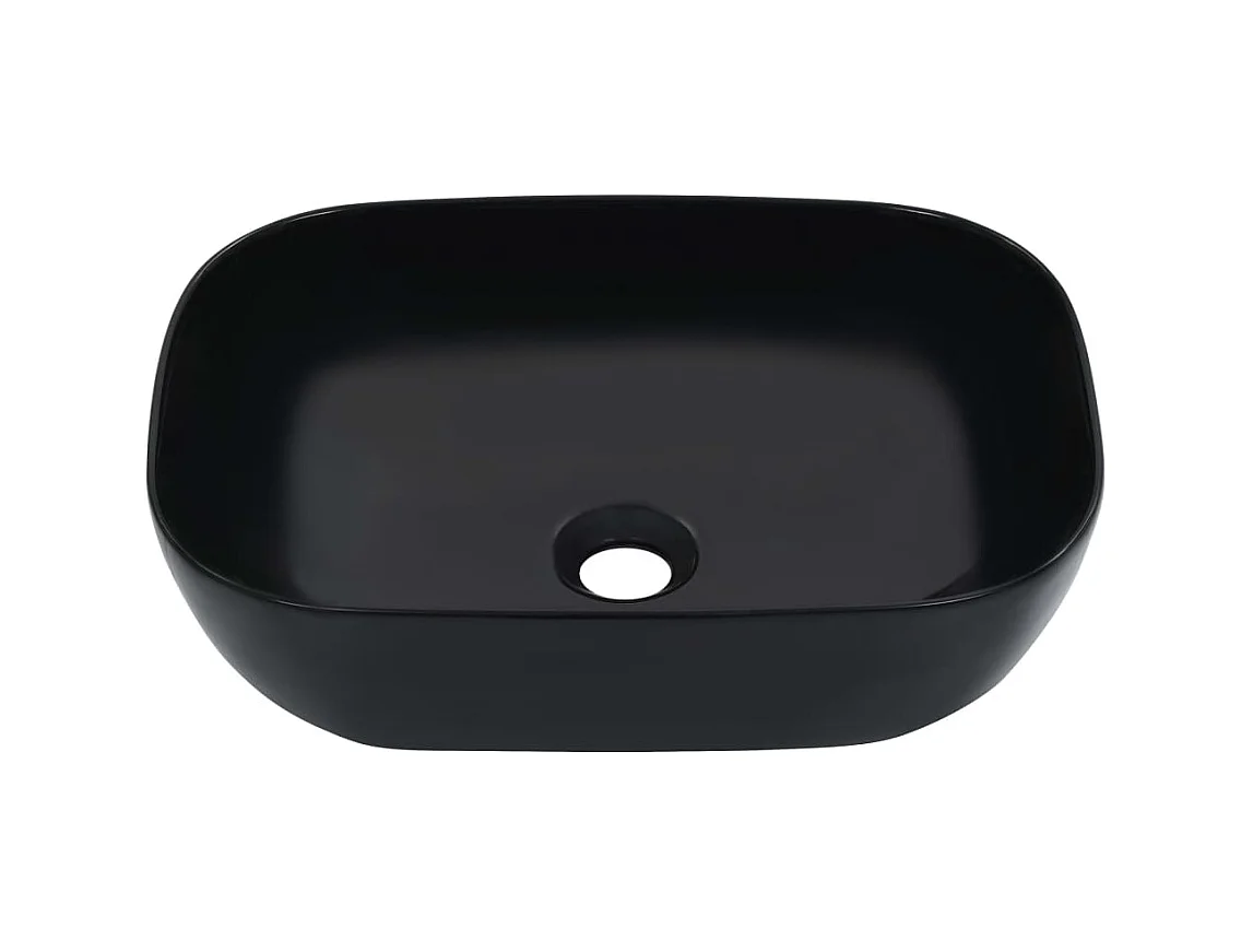 Lavatório 45,5x32x13 cm cerâmica preto PT277918