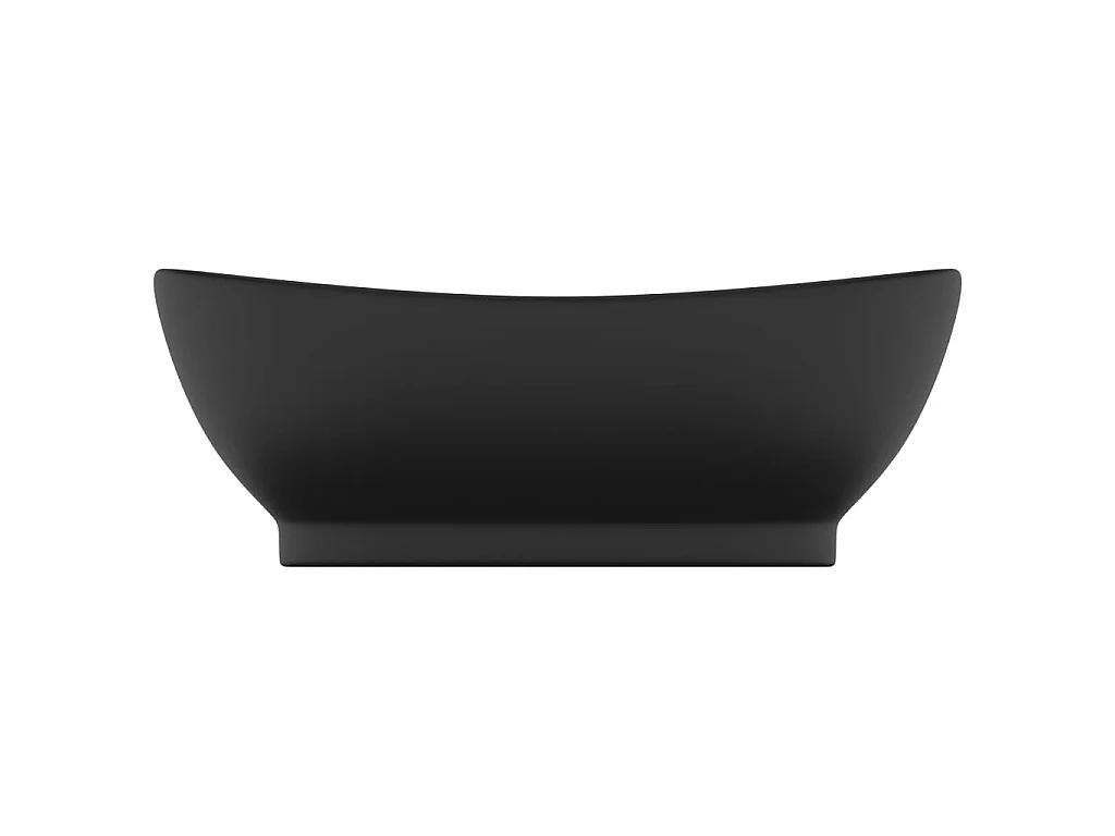 Lavabo lujoso con rebosadero cerámica negro mate 58,5x39 cm ES66620