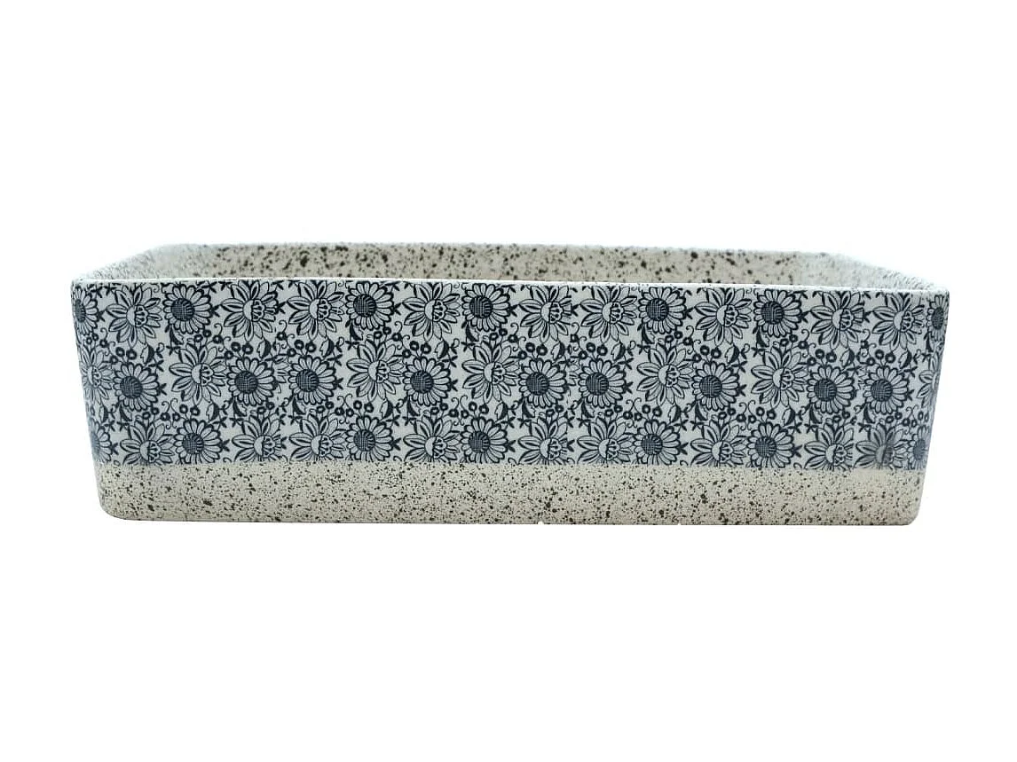 Vasque à poser gris/bleu rectangulaire 46x35,5x13 cm céramique WVGQ5923