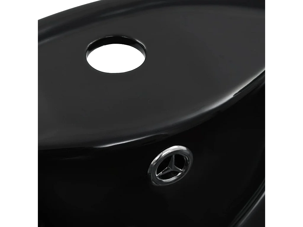 Lavabo con rebosadero 46,5x18 cm cerámica negro ES66362