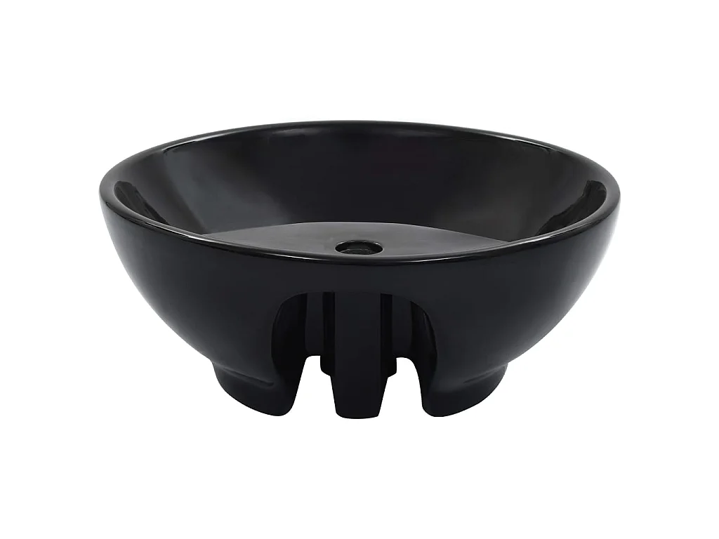 Vasque avec trop-plein 46,5 x 18 cm Céramique Noir WVGQ3333