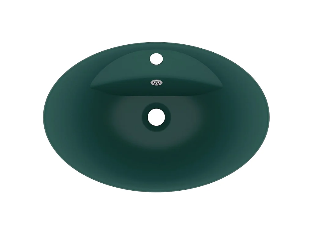 Lavatório luxuoso oval 58,5x39 cm cerâmica verde-escuro mate PT679347