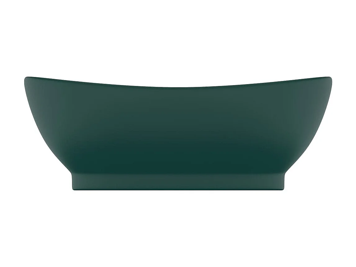 Vasque ovale à trop-plein Vert foncé mat 58,5x39 cm Céramique WVGQ4986