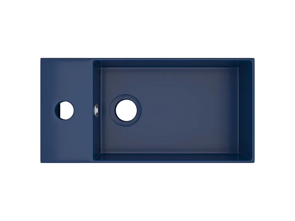 Lavabo con rebosadero cerámica azul oscuro ES66415