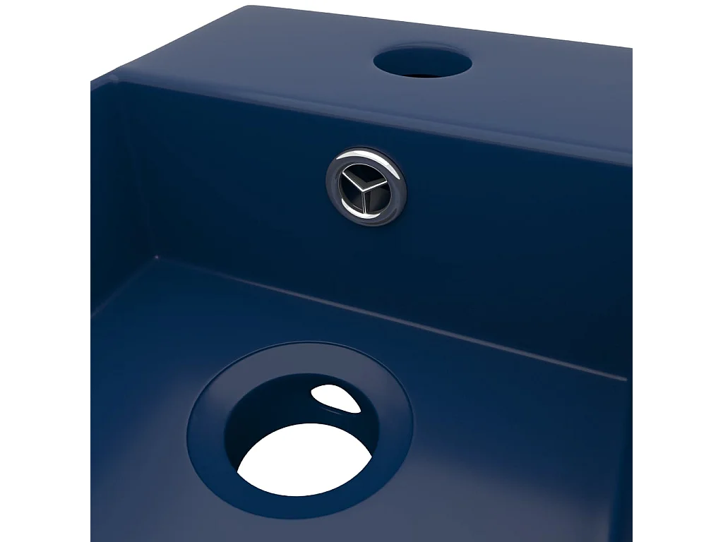 Lavabo con rebosadero cerámica azul oscuro ES66415