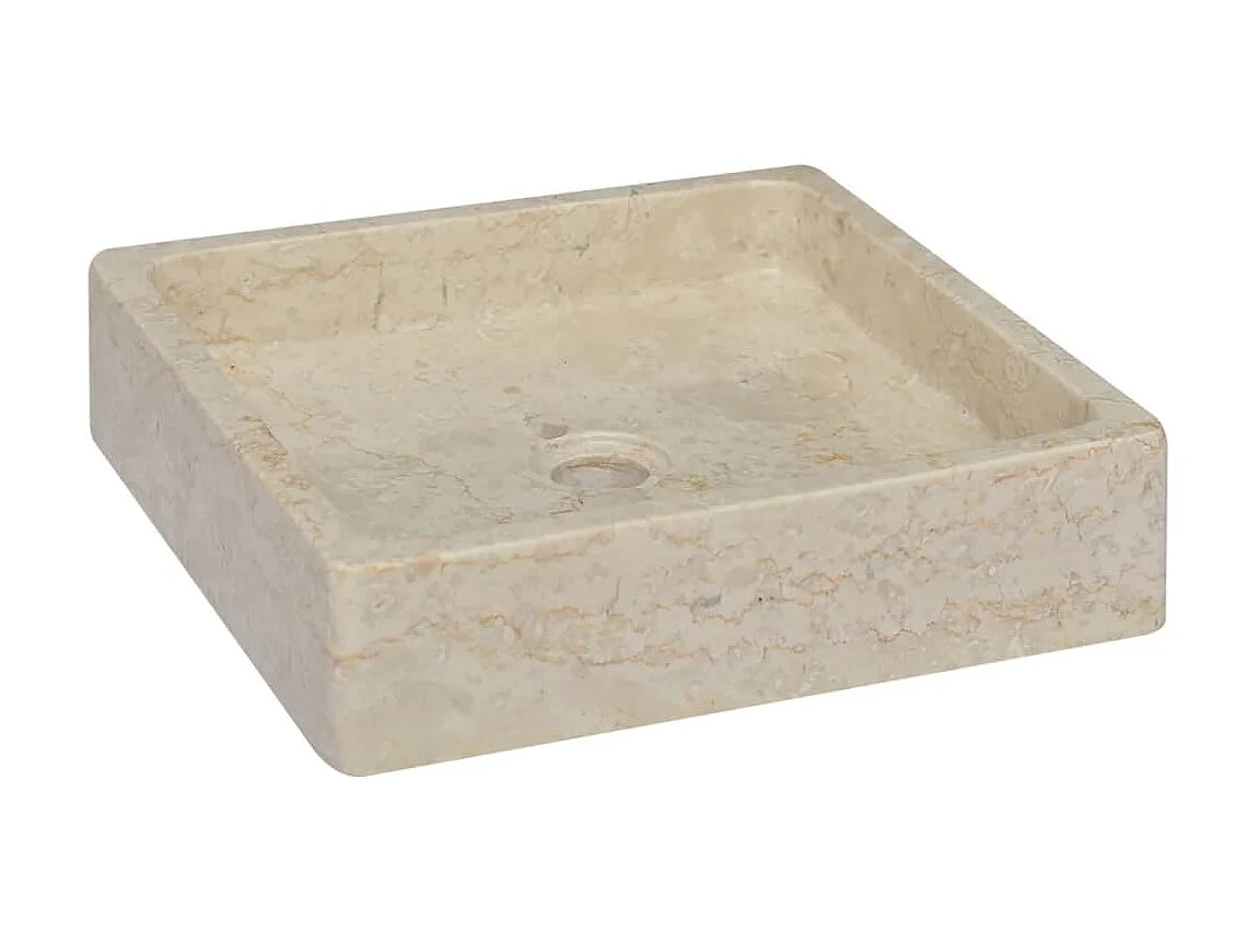 Lavatório 40x40x10 cm mármore cor creme PT854502