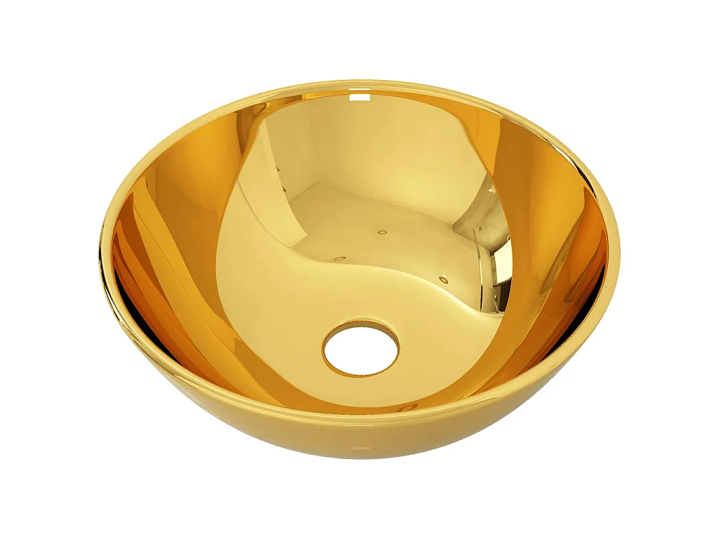 Lavatório 28x10 cm cerâmica dourado PT790945