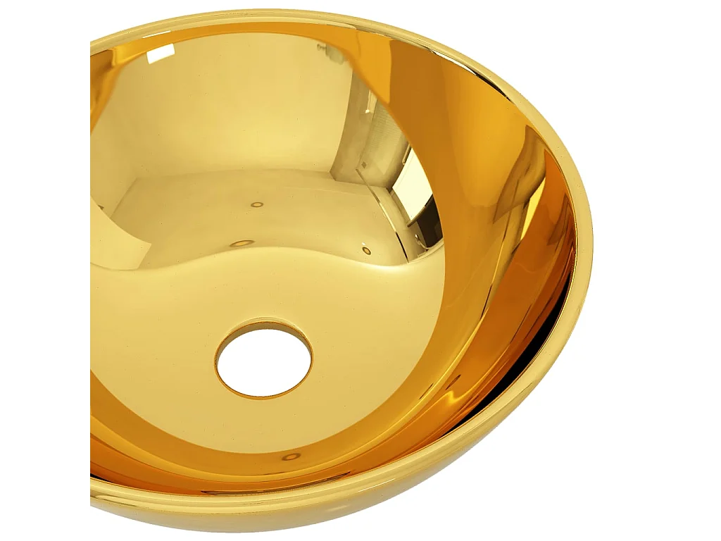 Lavatório 28x10 cm cerâmica dourado PT790945