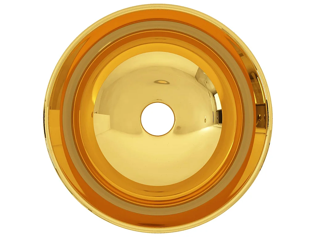 Lavatório 28x10 cm cerâmica dourado PT790945