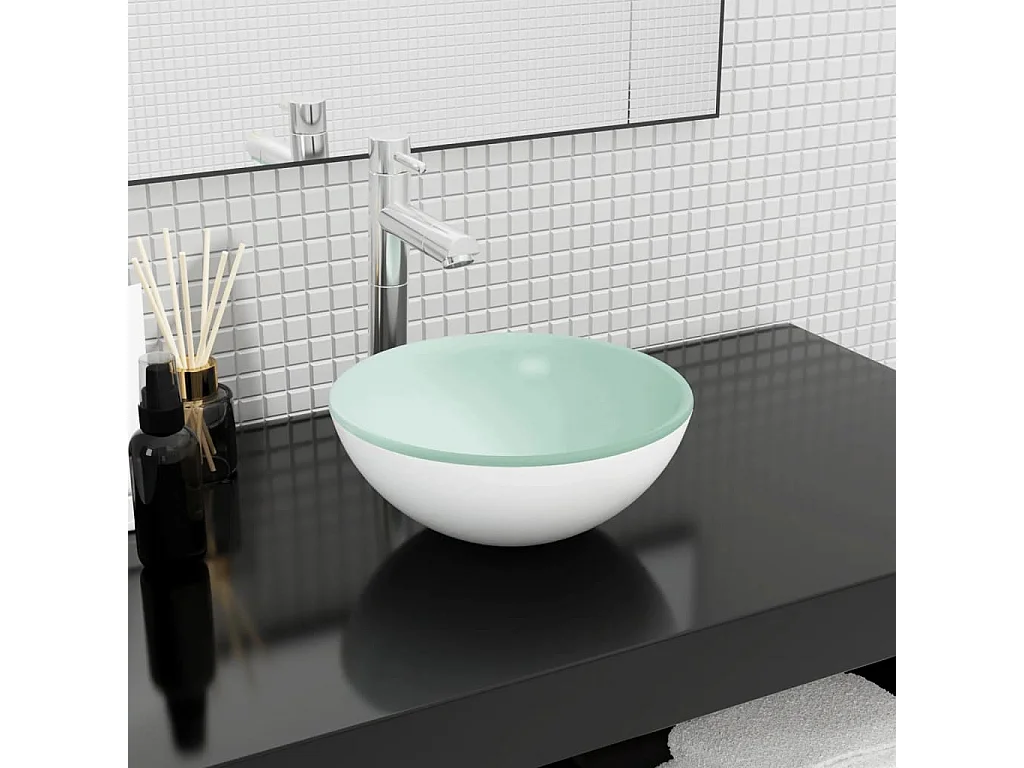 Vasque Verre trempé 30x12 cm Blanc WVGQ8876