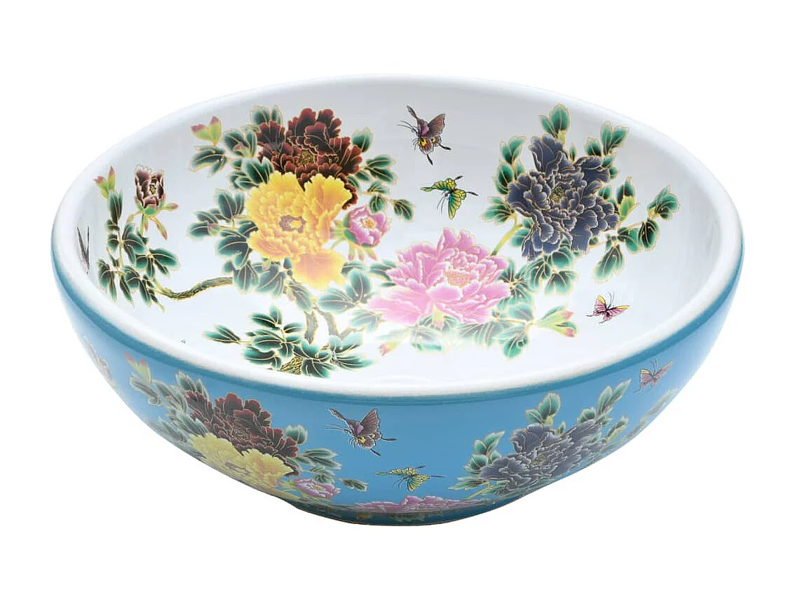 Vasque à poser multicolore rond Φ41x14 cm céramique QWS9886