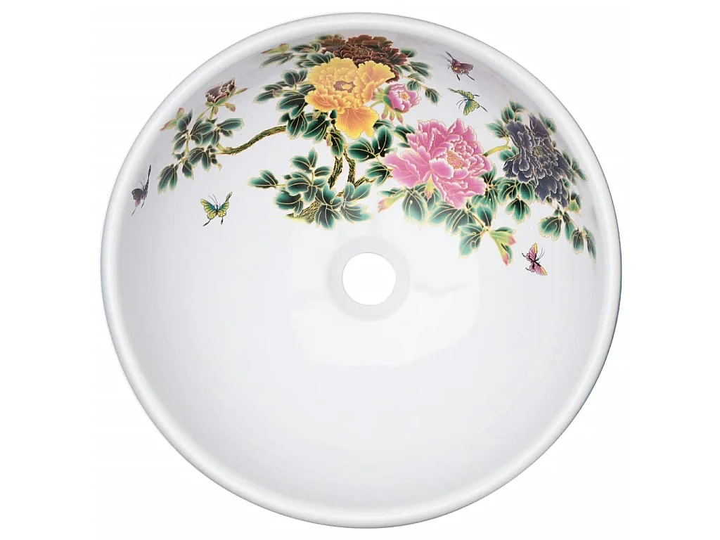 Vasque à poser multicolore rond Φ41x14 cm céramique QWS9886