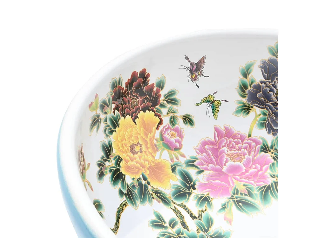 Vasque à poser multicolore rond Φ41x14 cm céramique QWS9886