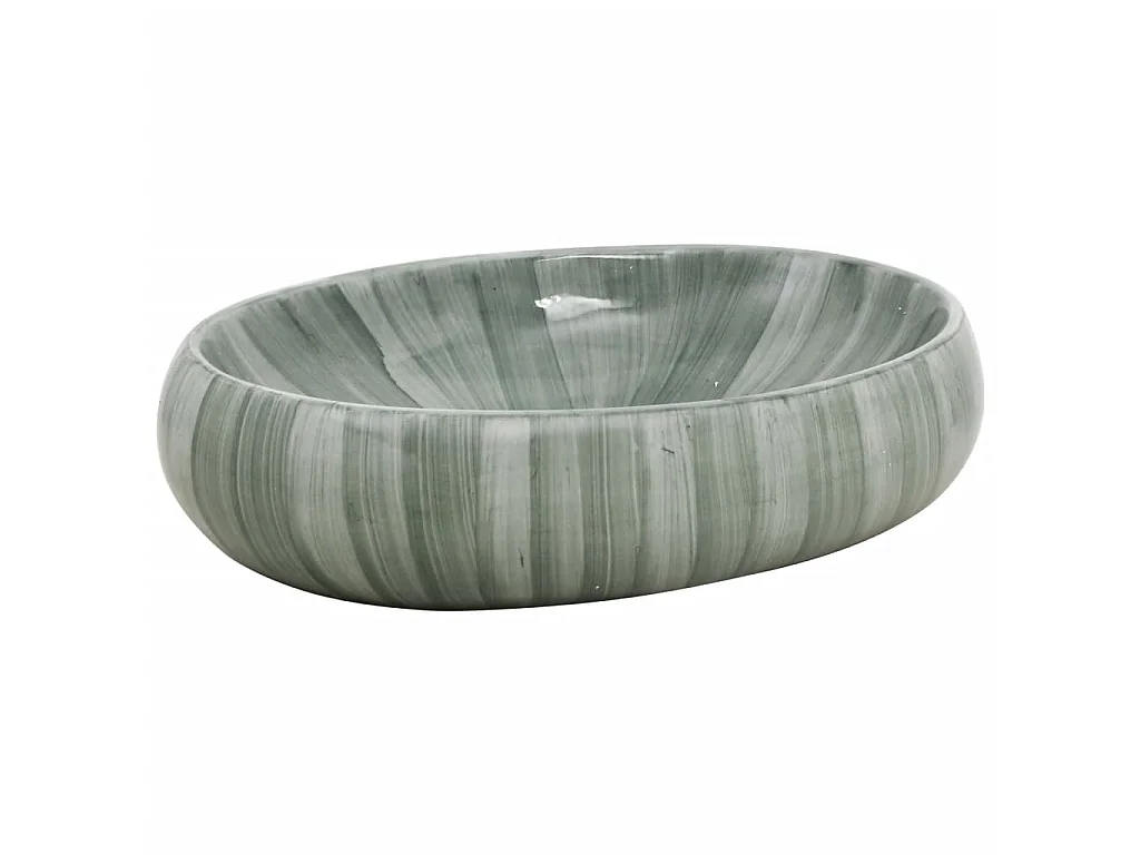 Opzetwasbak ovaal 59x40x15 cm keramiek groen BE826363