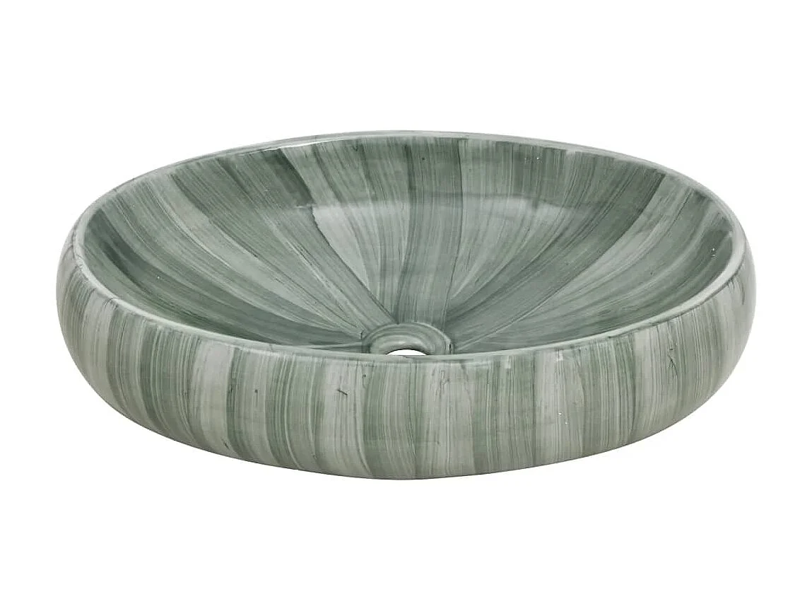 Opzetwasbak ovaal 59x40x15 cm keramiek groen BE826363