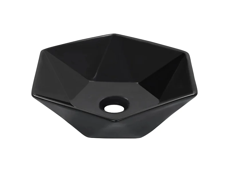 Lavatório 41x36,5x12 cm cerâmica preto PT598173