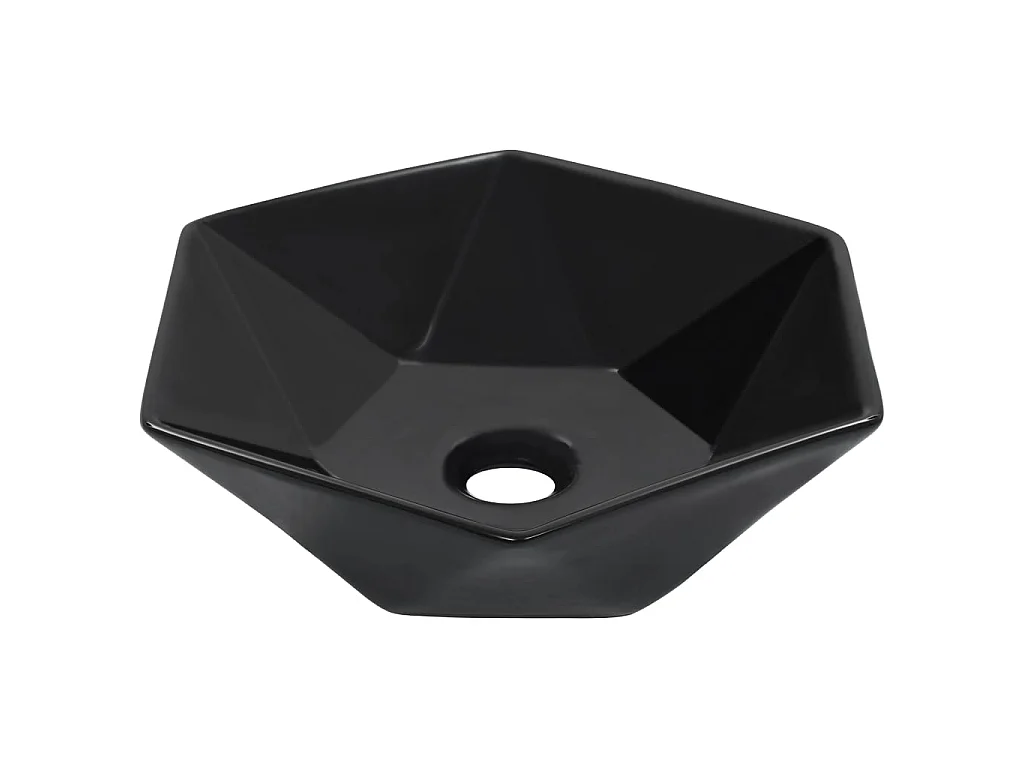 Lavatório 41x36,5x12 cm cerâmica preto PT598173