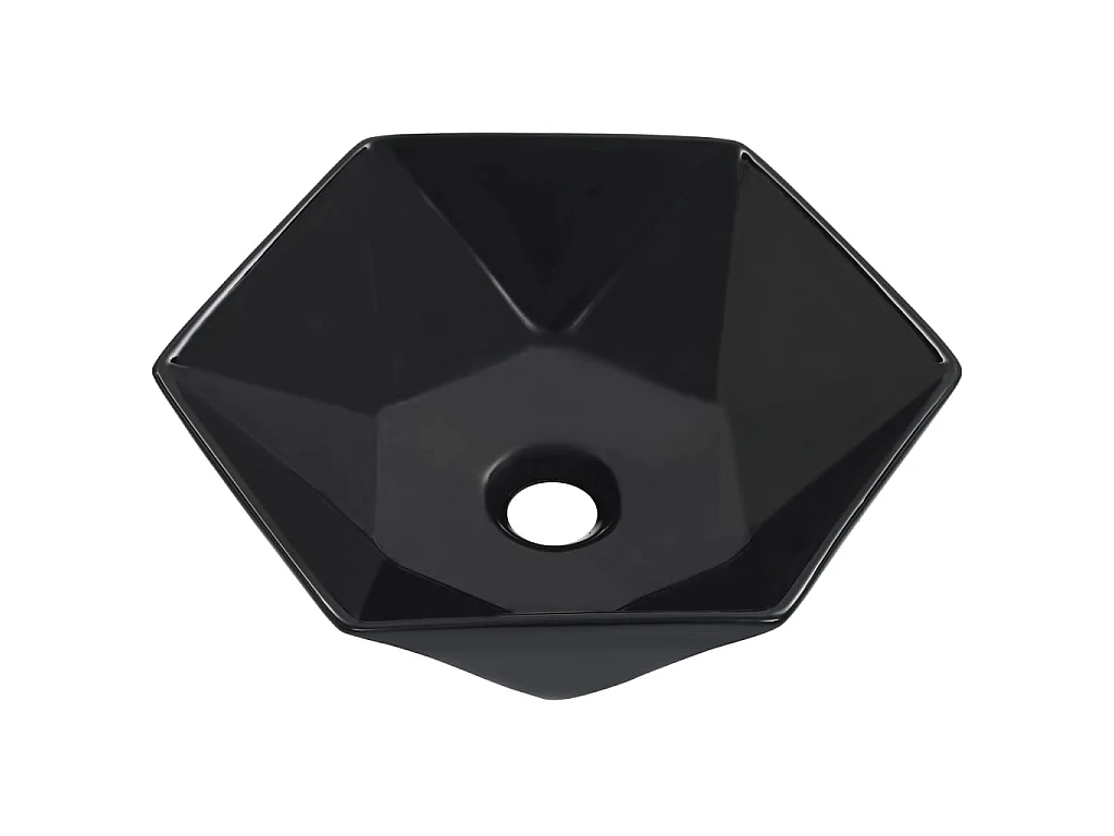 Lavatório 41x36,5x12 cm cerâmica preto PT598173