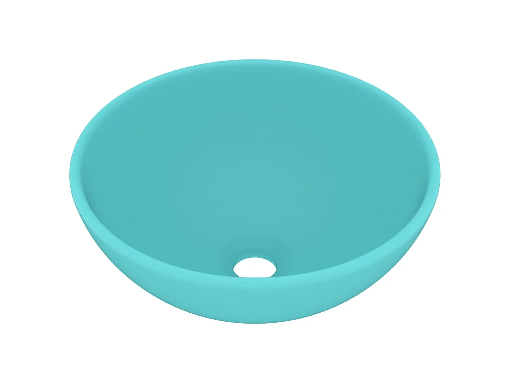 Vasque rond de salle de bain Vert clair mat 32,5x14cm Céramique WVGQ3491