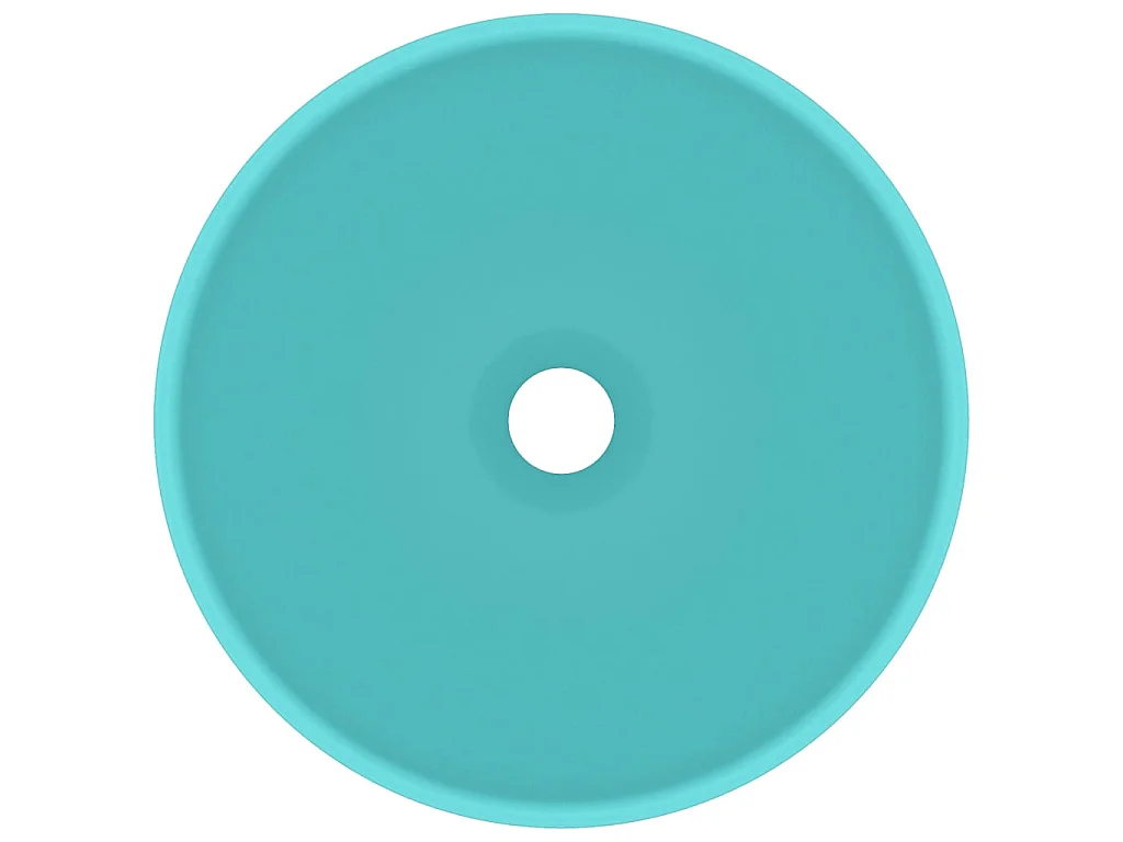 Vasque rond de salle de bain Vert clair mat 32,5x14cm Céramique WVGQ3491