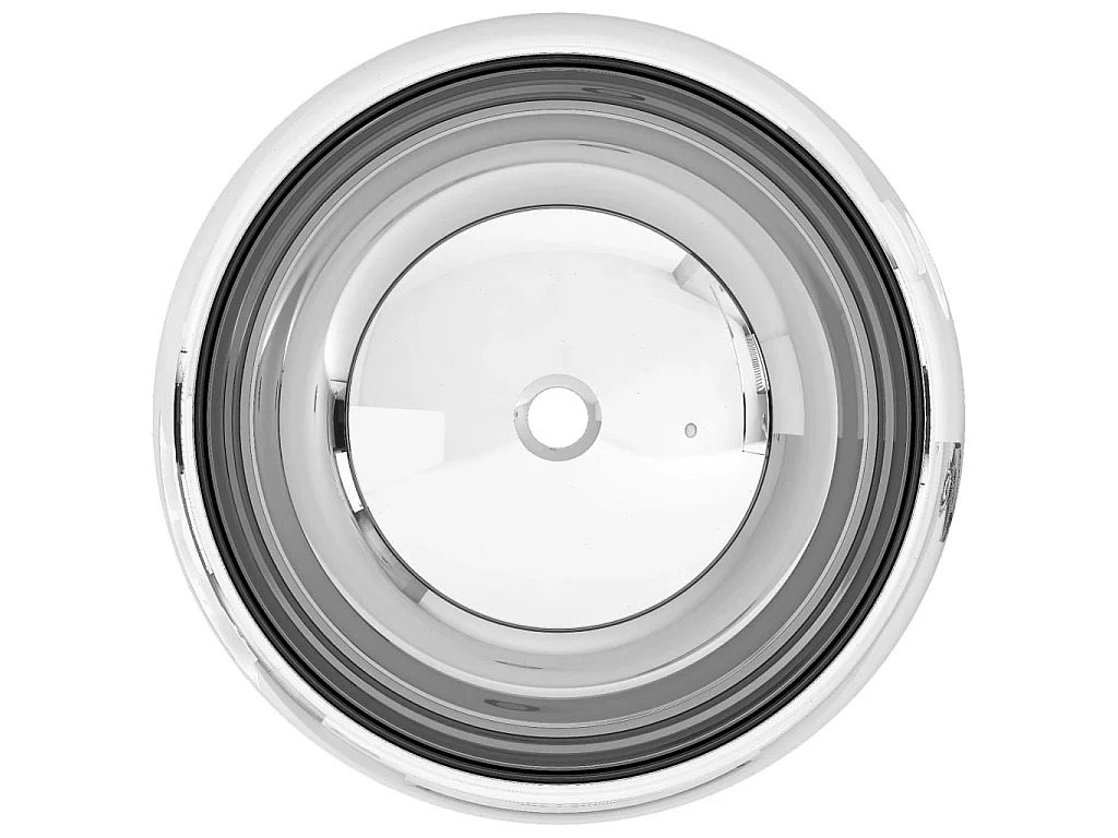 Lavatório 40x15 cm cerâmica prateado PT493846