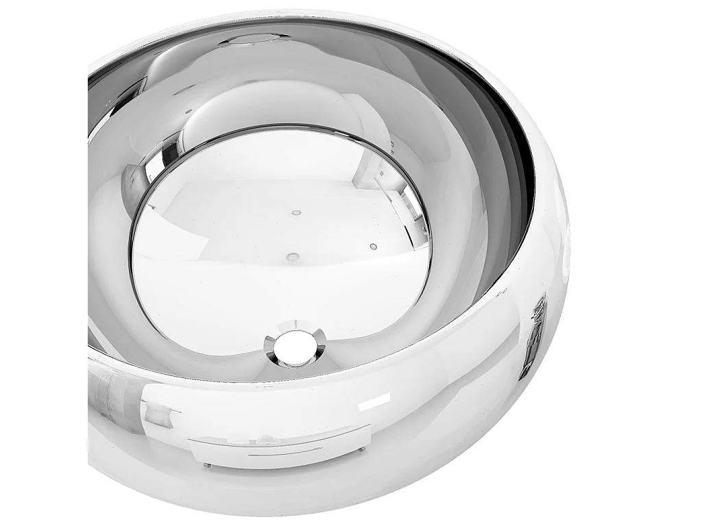 Lavatório 40x15 cm cerâmica prateado PT493846