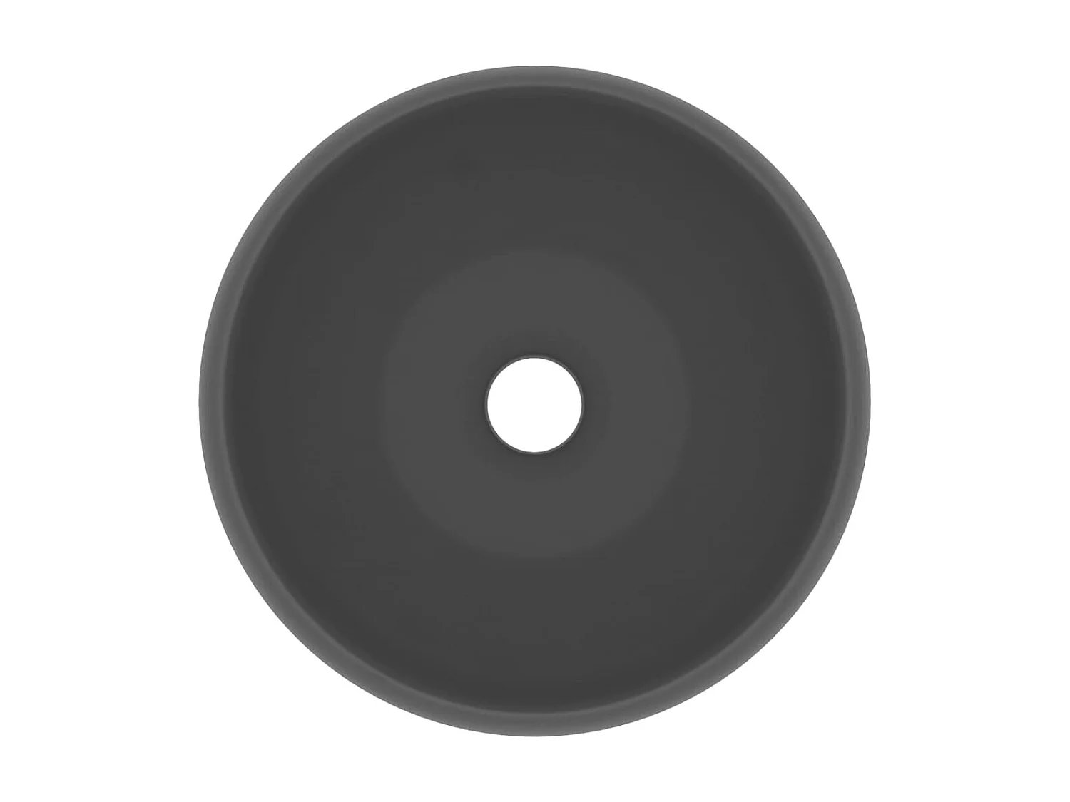 Vasque rond de luxe Gris foncé mat 40x15 cm Céramique WVGQ7169