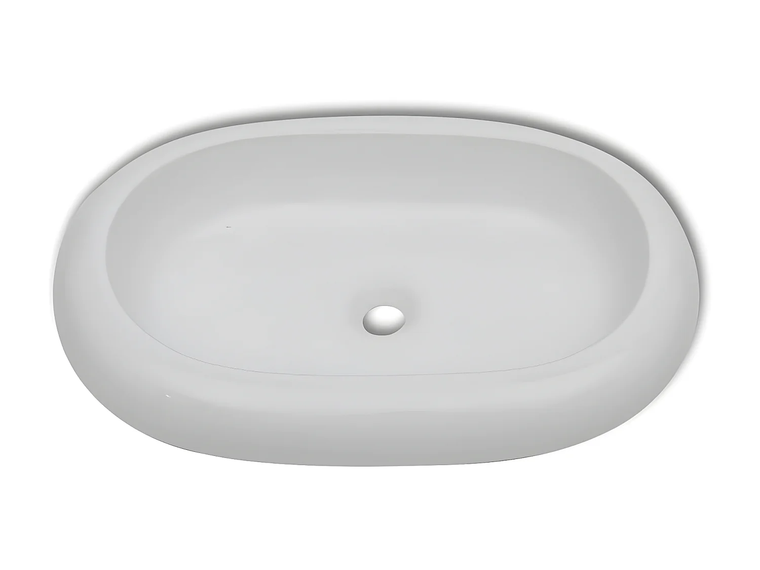 Lavabo de baño ovalado con grifo mezclador cerámica blanco ES66236