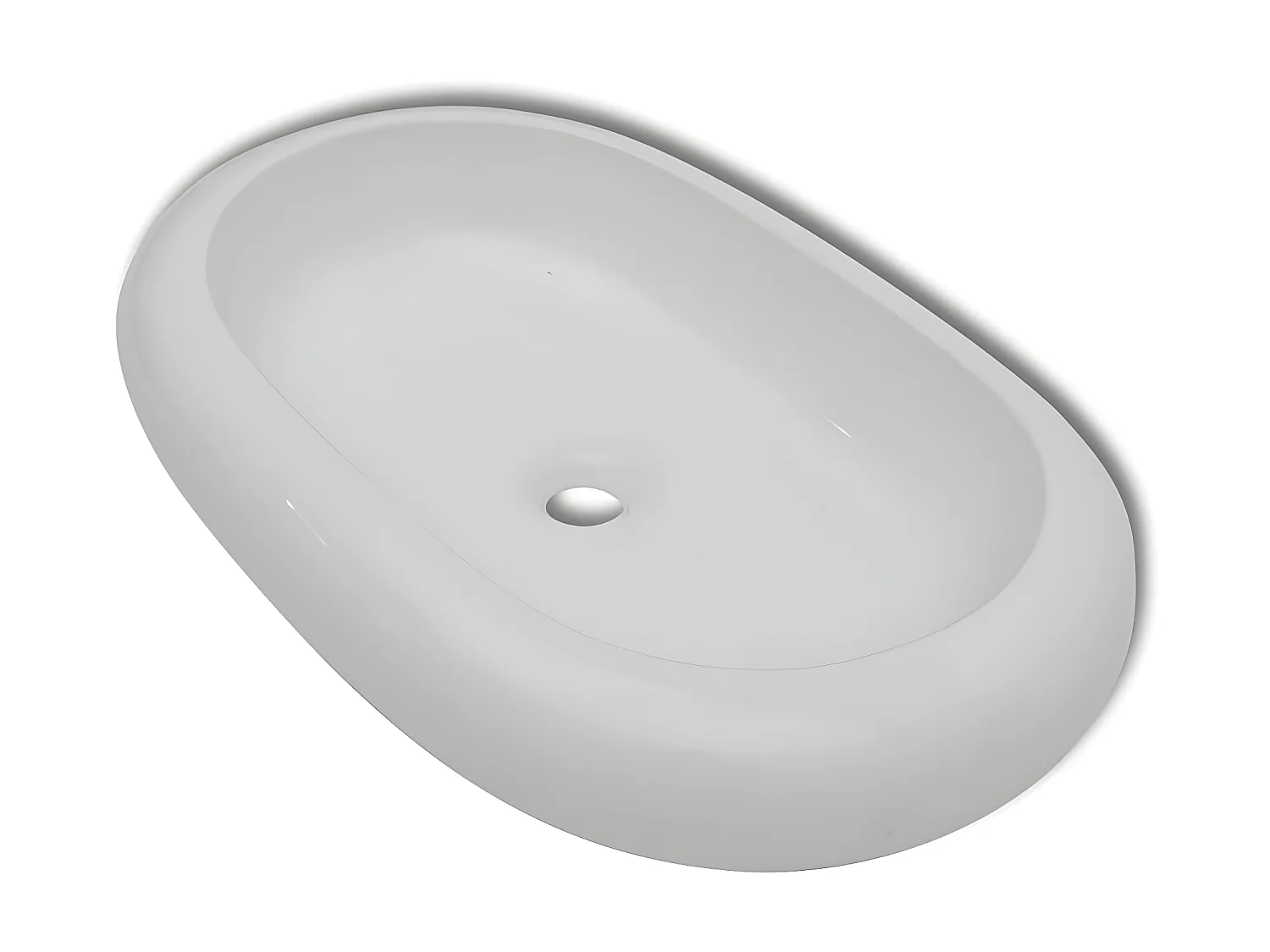 Lavabo de baño ovalado con grifo mezclador cerámica blanco ES66236