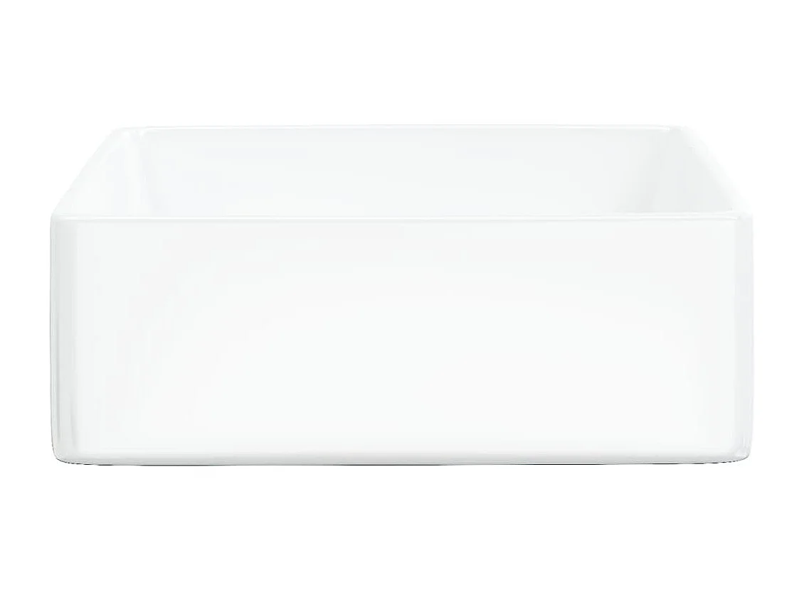 Lavatório quadrado 37x37x13 cm cerâmica branco PT542817