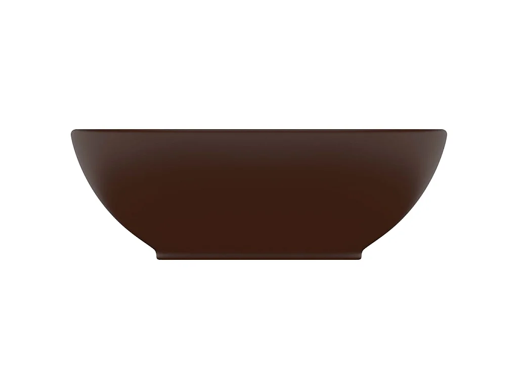 Lavatório luxuoso oval 40x33cm cerâmica castanho-escuro mate PT212375