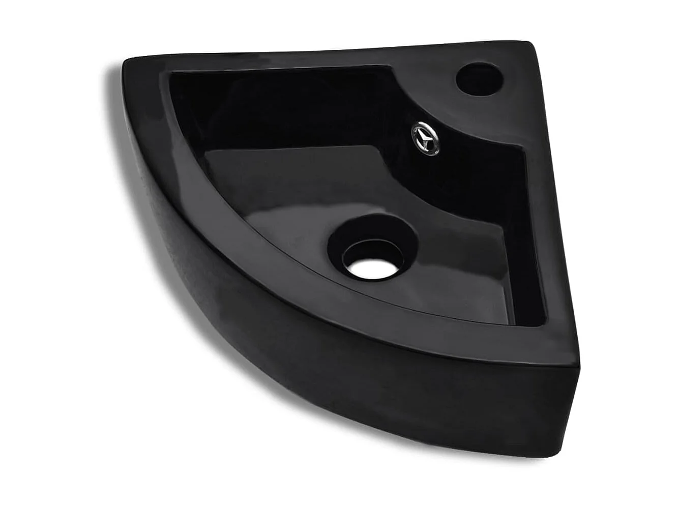 Lavabo con rebosadero 45x32x12,5 cm negro ES66643