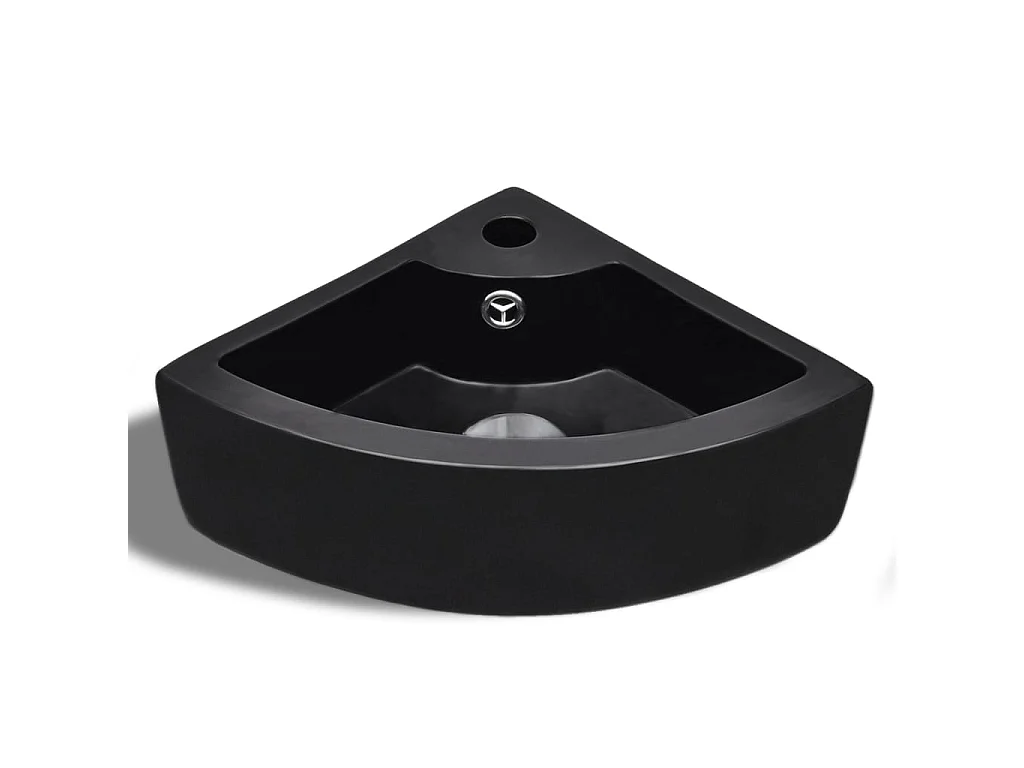 Lavabo con rebosadero 45x32x12,5 cm negro ES66643