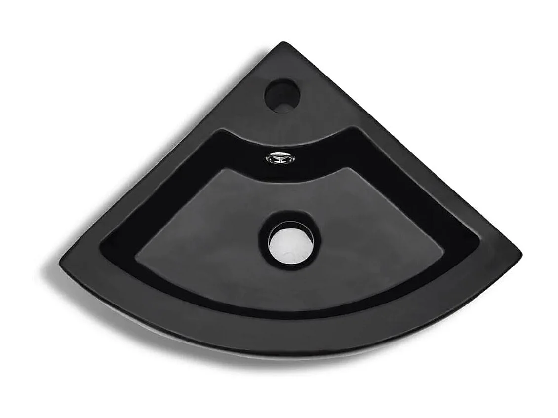 Lavabo con rebosadero 45x32x12,5 cm negro ES66643