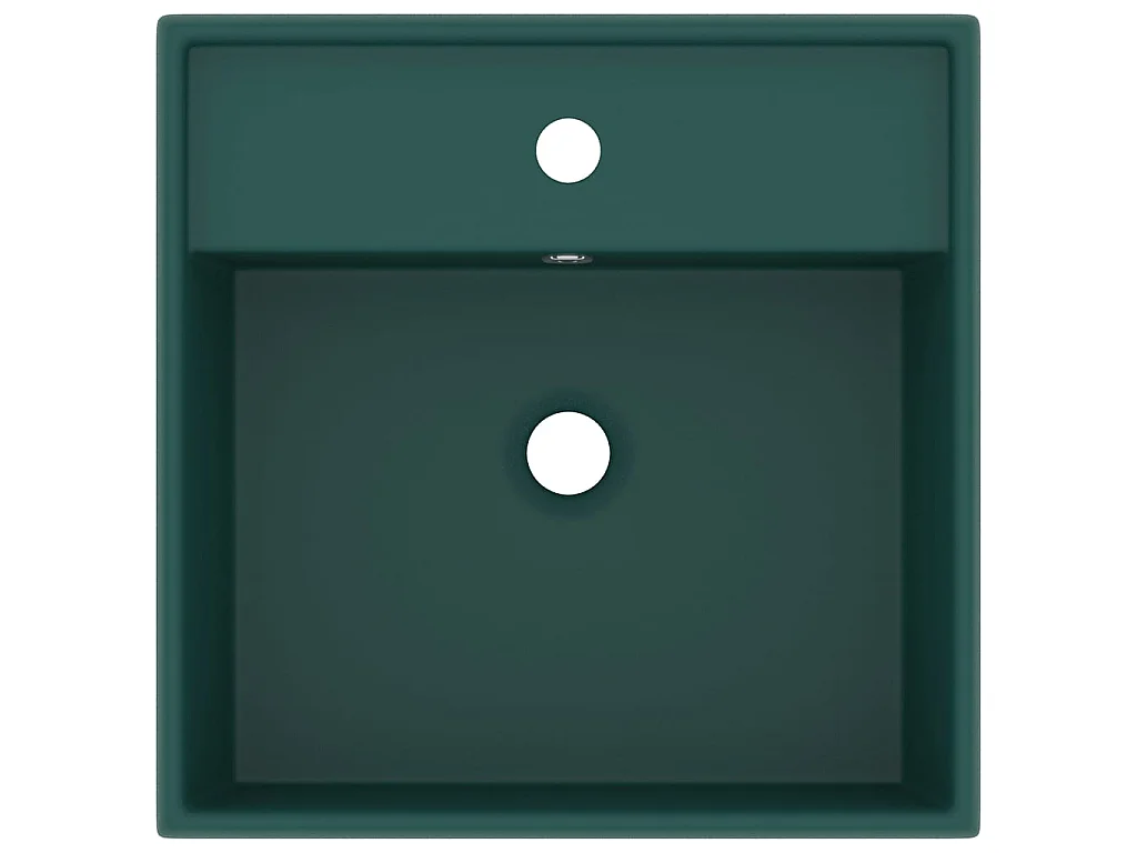 Lavatório luxuoso quadrado 41x41 cm cerâmica verde-escuro mate PT428012