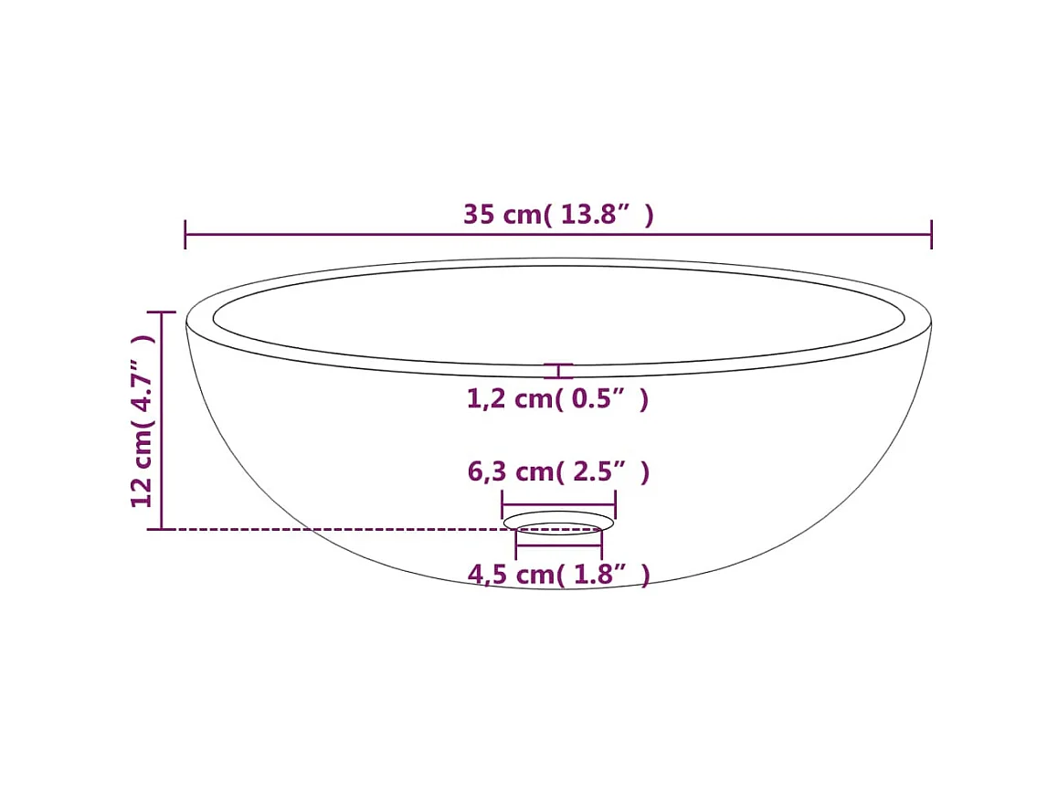 Lavabo de vidrio templado negro 35x12 cm ES66376