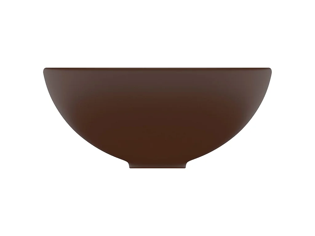 Lavatório WC luxuoso redondo 32,5x14cm cerâmica castanho mate PT847638