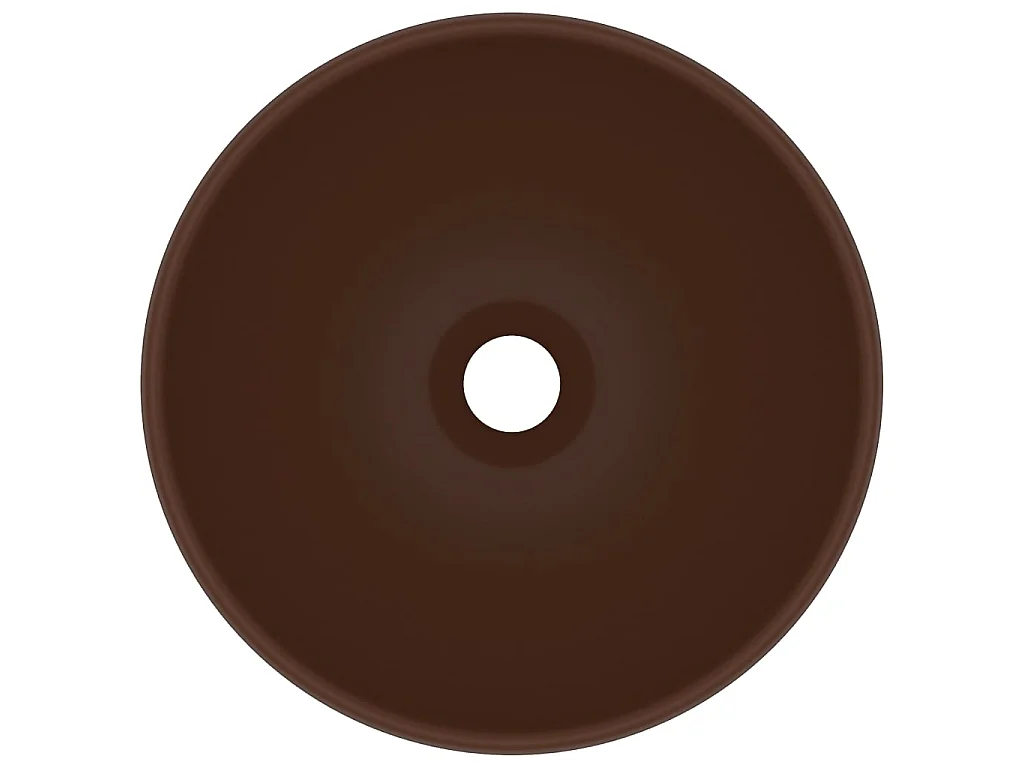 Vasque rond salle de bain Marron foncé mat 32,5x14 cm Céramique WVGQ8223