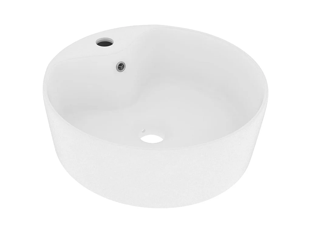 Vasque de luxe avec trop-plein Blanc mat 36x13 cm Céramique WVGQ1190