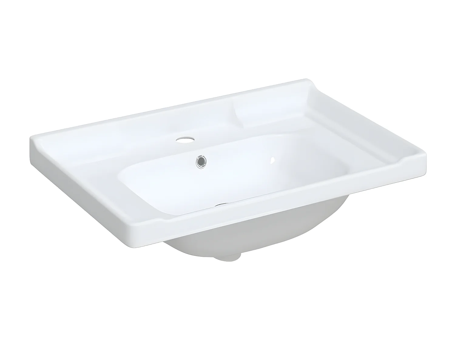 Vasque blanc 71x48x23cm rectangulaire céramique WVGQ3065