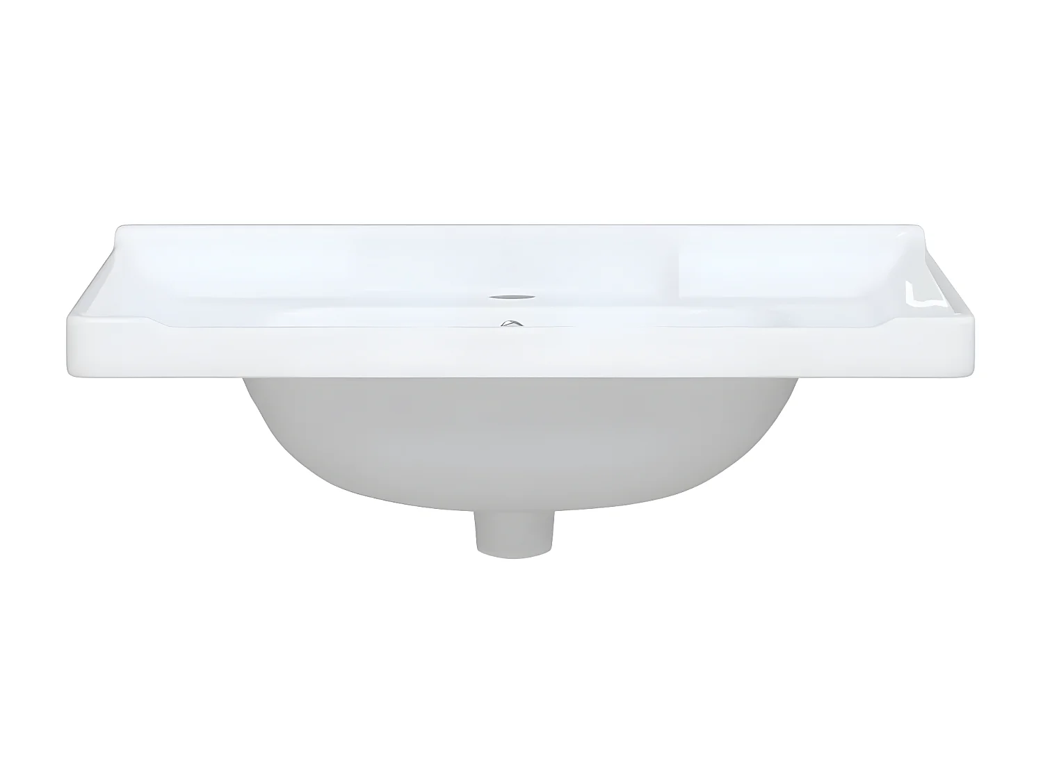 Lavabo de baño rectangular cerámica blanco 71x48x23 cm ES66243