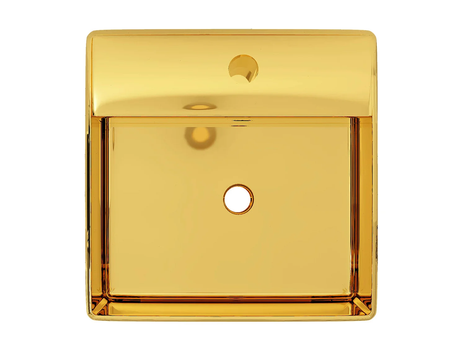 Lavabo con rebosadero 41x41x15 cm cerámica dorado ES66314