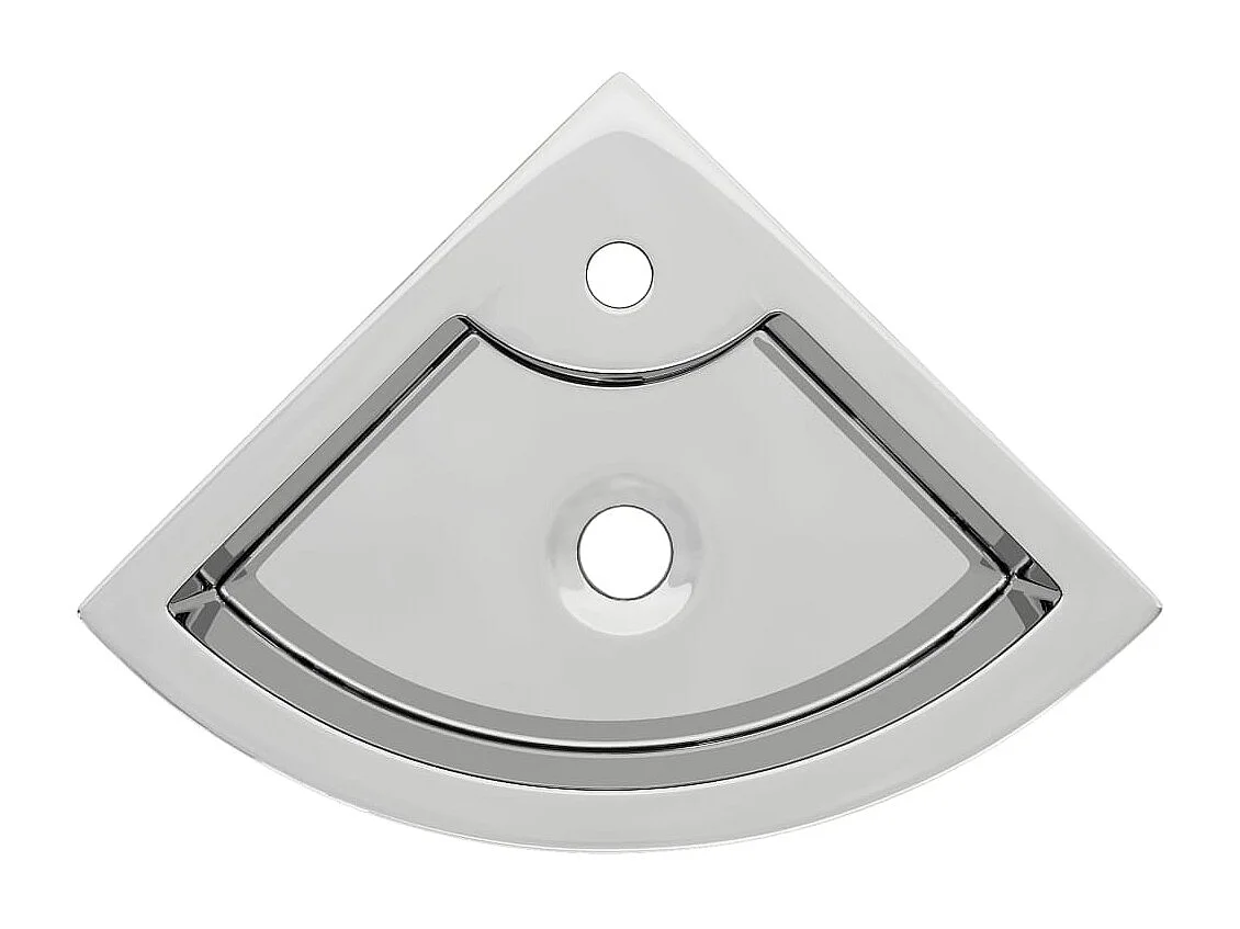 Vasque avec trop-plein 45x32x12,5 cm Céramique Argenté WVGQ4836