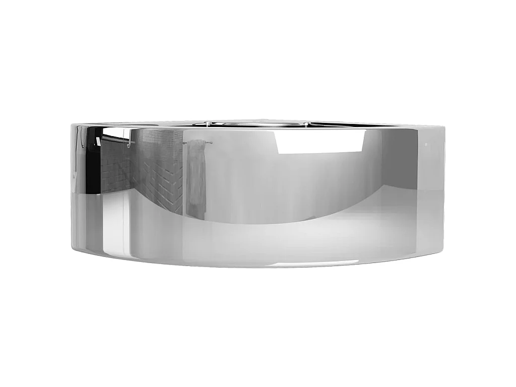 Vasque avec trop-plein 45x32x12,5 cm Céramique Argenté WVGQ4836